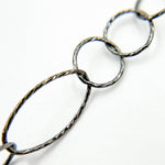 Load image into Gallery viewer, Oxidized Sterling Silver Diamond Cut Long and Short Oval Link Chain