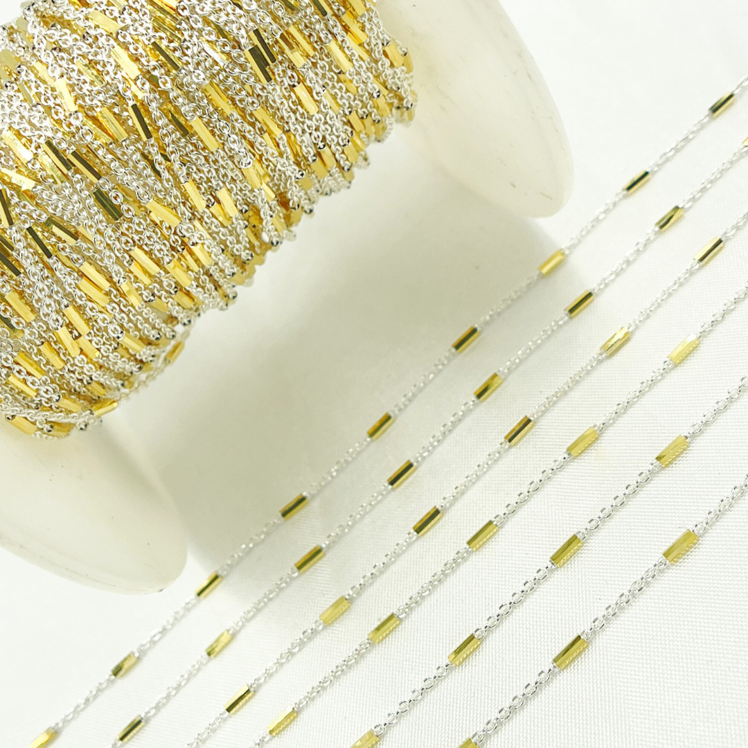 Sterling Silver Satellite Gold Plated Tube Chain