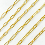 Load image into Gallery viewer, V149GPM. Gold Plated Matt 925 Sterling Silver Flat Long & Short Link Chain