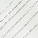 Load image into Gallery viewer, Sterling Silver Long and Short Flat Oval Link Chain
