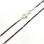 Load image into Gallery viewer, Black Rhodium Sterling Silver Chain with Silver Cubes