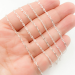 Load image into Gallery viewer, 925 Sterling Silver Oval Diamond Cut Link Chain