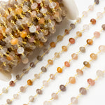 Load image into Gallery viewer, Gold Plated Sterling Silver Quartz Rutile Wire Chain