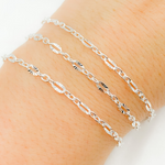 Load image into Gallery viewer, Sterling Silver Diamond Cut & Smooth Oval Link Chain