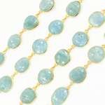 Load image into Gallery viewer, Aquamarine Organic Shape Bezel Chain