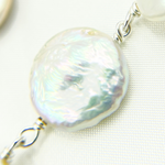 Load image into Gallery viewer, Coin Shape Freshwater Pearl Wire Wrap Chain