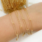 Load image into Gallery viewer, Gold Plated 925 Sterling Silver Diamond Cut Paperclip Link Chain. V2GP