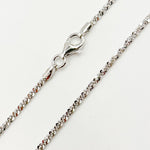 Load image into Gallery viewer, MAR30RH. Sterling Silver Sparkle Glitter Margarita Diamond Cut Necklace Chain.