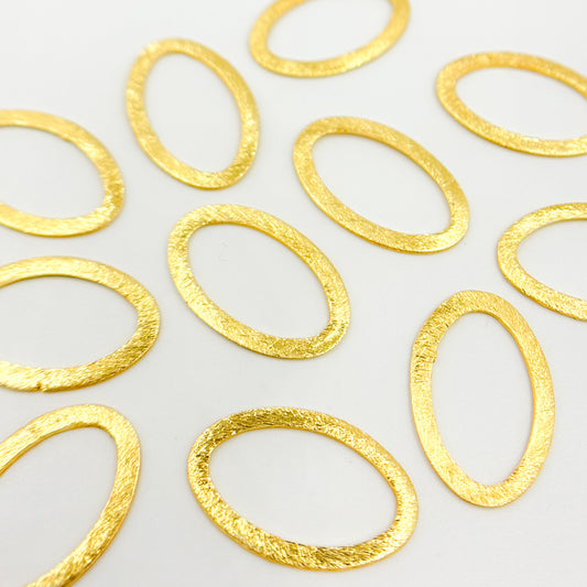 20MM Gold-plated Sterling Silver Brushed Marquis Connector