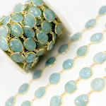 Load image into Gallery viewer, Aquamarine Organic Shape Bezel Chain.