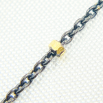 Load image into Gallery viewer, Oxidized 925 Sterling Silver Satellite Gold Plated Cube Chain