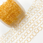 Load image into Gallery viewer, Gold Plated Sterling Silver Hammered Round Link Chain