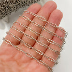 Load image into Gallery viewer, Oxidized Sterling Silver Flat Paperclip Chain