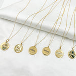 Load image into Gallery viewer, 14k Solid Gold Medallion Flower-Month Necklace