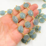 Load image into Gallery viewer, Aquamarine Organic Shape Bezel Chain.