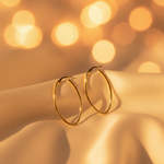 Load image into Gallery viewer, GER53. 14K Solid Gold Oval Shape Hollow Hoop Earrings