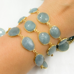 Load image into Gallery viewer, Aquamarine Organic Shape Bezel Chain