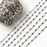 Load image into Gallery viewer, Oxidized Sterling Silver Diamond Cut Marina Link Chain