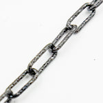 Load image into Gallery viewer, Sterling Silver Black Rhodium Diamond Cut Paperclip Chain
