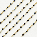 Load image into Gallery viewer, Coated Black Spinel Gemstone Faceted Rondel Wire Wrapped Chains.