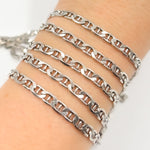 Load image into Gallery viewer, Oxidized Sterling Silver Flat Marina Chain