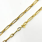 Load image into Gallery viewer, TRE001. 14k Solid Yellow Hollow Gold Long and Short Link Chain