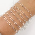 Load image into Gallery viewer, Sterling Silver Diamond Cut Paperclip Chain