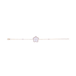 Load image into Gallery viewer, 14K Solid Gold Diamond and Mother of Pearl Flower Bracelet