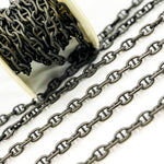 Load image into Gallery viewer, Black Rhodium 925 Sterling Silver Smooth Marina Link Chain