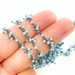 Load image into Gallery viewer, Turquoise Cluster Dangle Oxidized Wire Chain. TRQ7