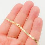 Load image into Gallery viewer, 14k Solid Yellow Gold Herringbone Bracelet