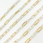 Load image into Gallery viewer, V307TT. Gold Filled and Silver Mixed Link Chain – Smooth Long Links and Twisted Short Links