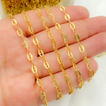 Load image into Gallery viewer, Gold Plated 925 Sterling Silver Flat Marina Link Chain.