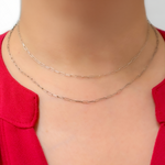 Load image into Gallery viewer, Oxidized Sterling Silver Smooth Paperclip Necklace