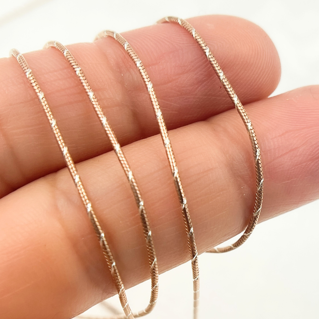 Rose Gold Plated 925 Sterling Silver Beading Chain