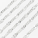 Load image into Gallery viewer, Sterling Silver Curb and Diamond Cut Marina Link Chain