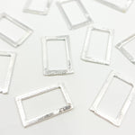 Load image into Gallery viewer, White Sterling Silver Brushed Rectangle Connector
