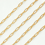 Load image into Gallery viewer, 925 Sterling Silver Gold Plated Smooth & White Silver Side Paperclip Chain.