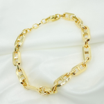 Load image into Gallery viewer, 14K Yellow Hollow Gold Diamond Cut Marina Link Bracelet