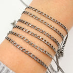 Load image into Gallery viewer, Oxidized Sterling Silver Curb Chain