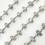 Load image into Gallery viewer, Coated Moonstone Wire Wrap Chain.