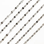 Load image into Gallery viewer, Oxidized Sterling Silver Diamond Cut Marina Link Chain