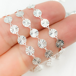 Load image into Gallery viewer, 925 Sterling Silver Diamond Cut Disc Link Chain.