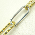 Load image into Gallery viewer, Gold Plated Sterling Silver Smooth & Diamond Cut Paperclip Chain