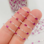 Load image into Gallery viewer, Sterling Silver Wine Color Enamel Cable Chain