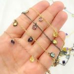 Load image into Gallery viewer, Multi Color Cubic Zirconia Square Shape Dangle Chain