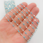 Load image into Gallery viewer, Sterling Silver Enamel Marina Link Chains