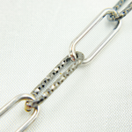 Load image into Gallery viewer, Black Rhodium 925 Sterling Silver smooth & Diamond Cut Paperclip Chain