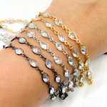 Load image into Gallery viewer, Cubic Zirconia Pear Shape Connected Chain