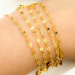 Load image into Gallery viewer, Gold Plated 925 Sterling Silver Flat Marina Link Chain.